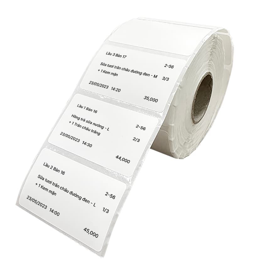 Giấy in tem trà sữa nhãn dán 50x30mm